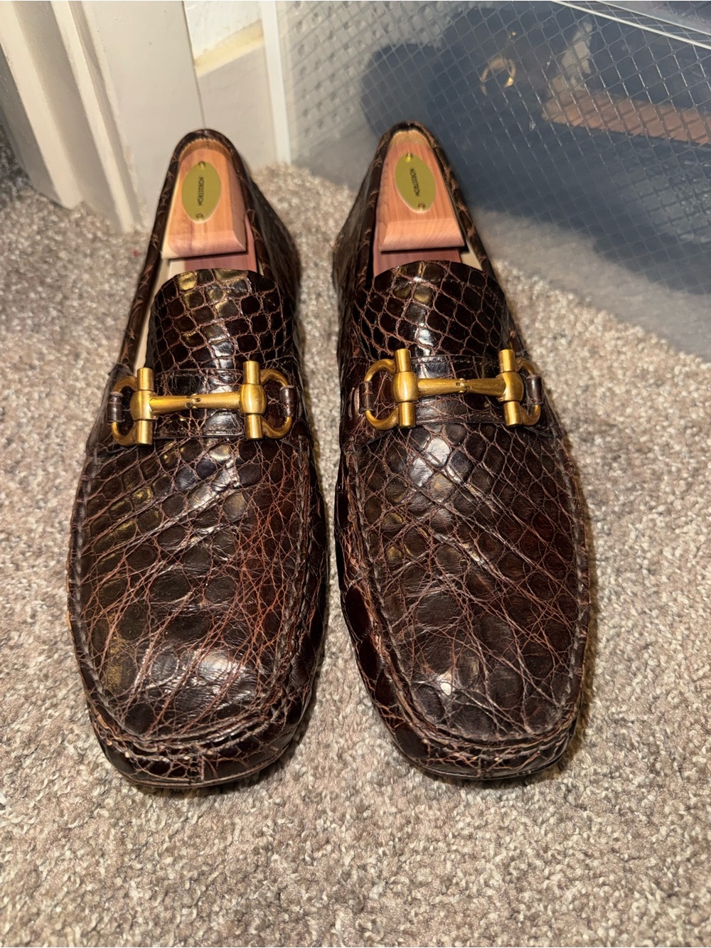 Ferragamo Gancini Genuine Crocodile Loafer Retail $2499